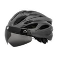 thumbnail image 2 of Casco de bicicleta, casco de bicicleta, gafas extraíbles transpirables ajustables para adultos casco de bicicleta de montaña al aire libre, casco de Fibra de carbono negro, 2 of 8