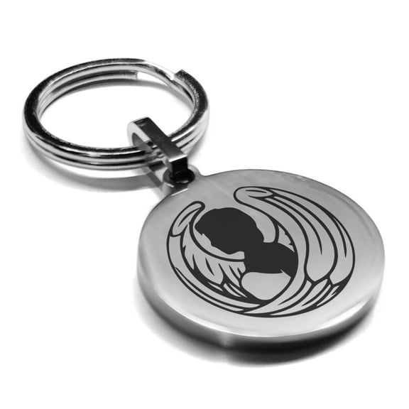 Stainless Steel Virgo Zodiac (Maiden) Round Medallion Keychain Circle Ring