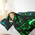 thumbnail image 4 of Homewish Blue Green Black Full Size Comforter Sets,Game Console Bedding Comforter Set,Gamer Gaming Bedding Sets For Boys,Breathable Bedroom Decorative Reversible,3pcs, 4 of 8