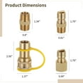 thumbnail image 4 of 4 Pcs 1/2 Inch Natural Gas Quick Connect Fittings Kit, Brass Gas Connectors, Leak-Proof, for Home, BBQ, and Camping Use, Includes Teflon Seal Tape and Dust Caps, 4 of 5