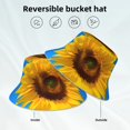 thumbnail image 5 of Daiia Blue Sky Sunflower Pattern Bucket Hat - Trendy Cotton Sun Hat for Beach, Golf, Fishing - Fun Outdoor Vacation Boonie for Men and Women, 5 of 9