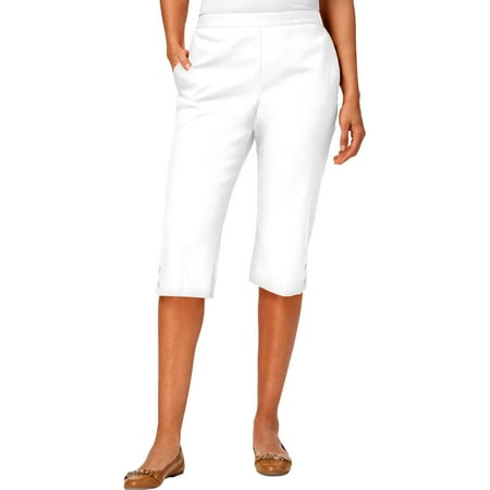 Alfred Dunner Capris - Alfred Dunner Womens Petites Sun City Classic Fit High Rise Capri Pants White 6P