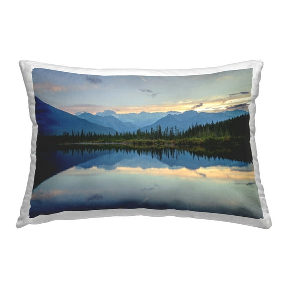 Stupell Industries Blue Mountain Reflection Decorative Printed Throw Pillow Design by Margaret Clavell
