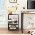 thumbnail image 4 of VECELO Set of 2 Side Tables for Living Room, Industrial End Table Bedside with Magazine Rack, Black, 4 of 10