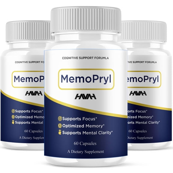 (3 Pack) Memopryl Advanced Brain Health Capsules, Memo Pryl Daily Nootropic Support (180 Capsules)
