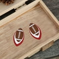 thumbnail image 1 of Colorful Layered Leather Dangle Earrings Set – 3 Pairs Glitter Football Jewelry for Sports Lovers, 1 of 3