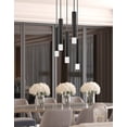 thumbnail image 2 of Cal Lighting 5-Light Aluminum Pendant with Glass Diffuser in Gunmetal Gray, 2 of 3