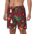 thumbnail image 2 of Daiia Dinosaur Christmas Happy New Year Mens Swim Trunks Swim Shorts Quick Dry Swim Shorts with Mesh Lining Pockets-Medium, 2 of 9