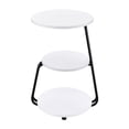 thumbnail image 2 of 26 Inch Side End Table, 3 Tier Design, Black Metal Frame, White Finish, 2 of 5