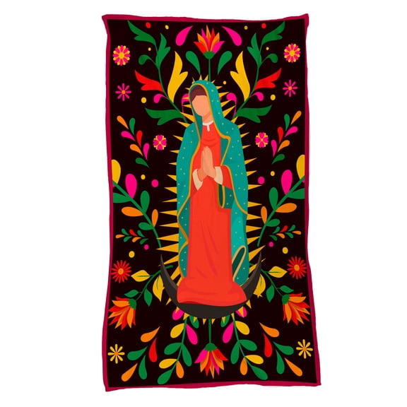Cobija Manta Frazada Juana Gallo Diseño de Virgencita Fiestas Patrias Ultra Suave y Ligera