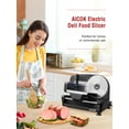 thumbnail image 3 of FOHERE Meat Slicer, 200W Deli & Food Slicer with Two Removable 7.5’’ Stainless Steel Blade with Adjustable Thickness Knob (0-15mm) for Meat, Cheese, Bread, 3 of 9