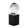 thumbnail image 6 of 4" x 8" Clear Glass Cut Stone Inspired Geometric Sculpture with Black Base, by DecMode, 6 of 9