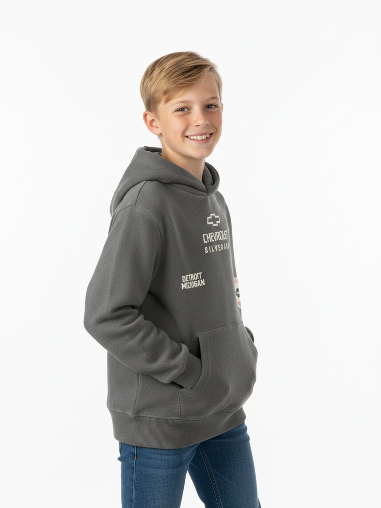 Chevrolet, Boys' & Big Boys' Elevated Mineral Wash Graphic Hoodie, Sizes 4-18
