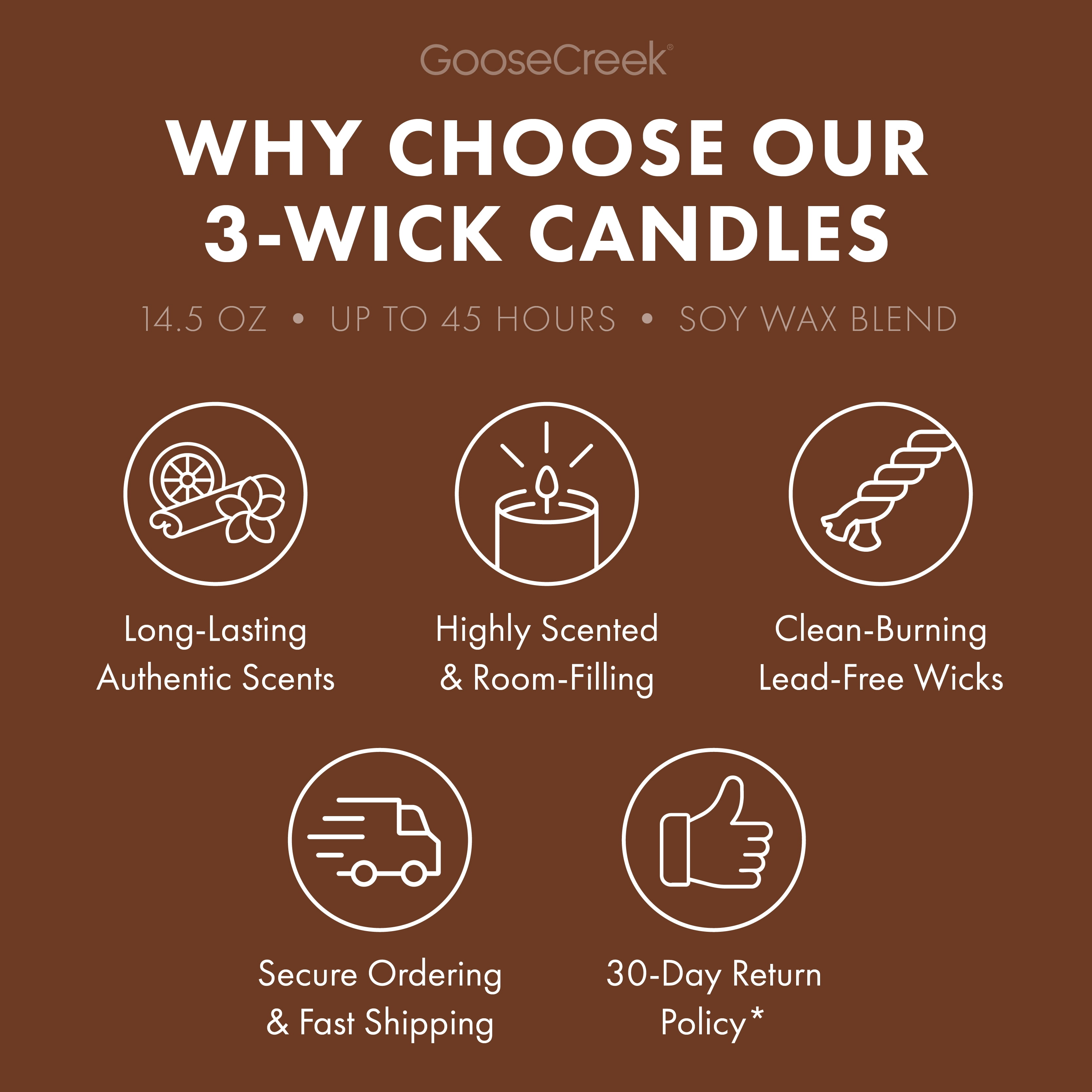 Goose Creek, Sparkling Cinnamon Scented 3-Wick Jar Candle, 14.5 oz