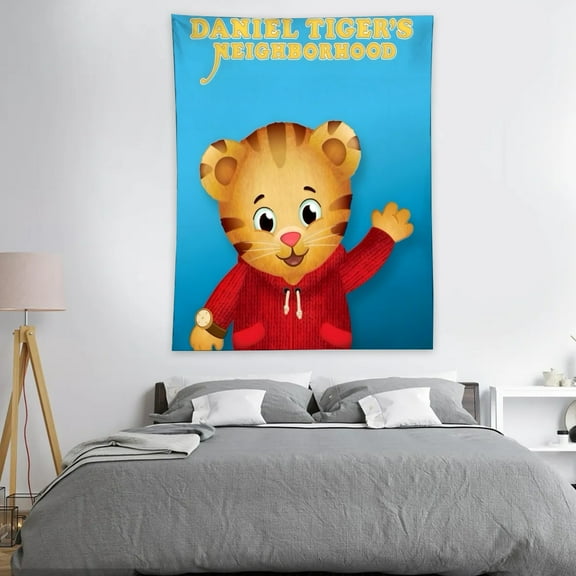 Daniel Tiger's Neighborhood-Theme Anti-pilling Tapestry Gift Wall Hanging Backdrop for Room Bedroom Girls Fans Background Banner Party Birthday Supplies Decor