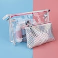 thumbnail image 2 of Bolso de maquillaje de PVC 2pcs / Set Impermeable Viaje Maquillaje Bolsa De Almacenamiento Organizador De Aseo Para Mujeres De Plata Plata Magideal Bolso de maquillaje de PVC, 2 of 7