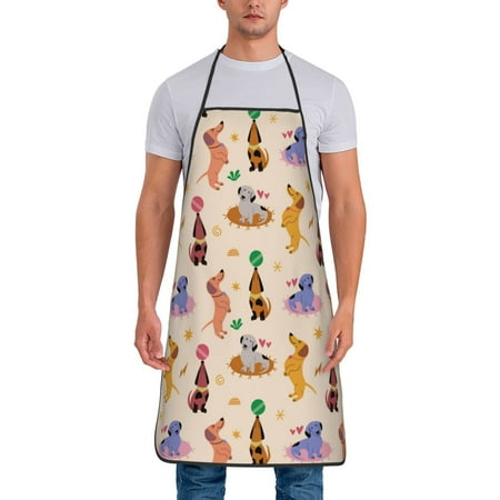 

Lukts Dogs In Different Poses Print Unisex Tie-Up Aprons Bibs for Chef Kitchen Grill Beverage Shop