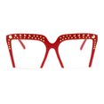 thumbnail image 2 of Womens Gold Metal Stud Crop Bottom Oversize Cat Eye Eyeglasses Red, 2 of 4