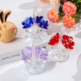 thumbnail image 4 of Figuras coleccionables de cestas de rosas de cristal para mujeres, regalos de flores de vidrio amatista para mamá en su aniversario de cumpleaños, adorno central (púrpura), 4 of 4