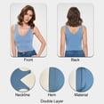 thumbnail image 6 of Denim Steel Small Size Women's Sleeveless V Neck Top, Basic Slim Fit Shirt, Sexy Casual Cute Going Out, Trendy Spring Summer 2024, 6 of 8