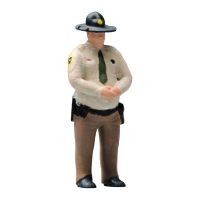 Figura de policía masculina en miniatura a escala 1/64, de resina resistente y pintada de forma realista para escenas de bricolaje. De pie