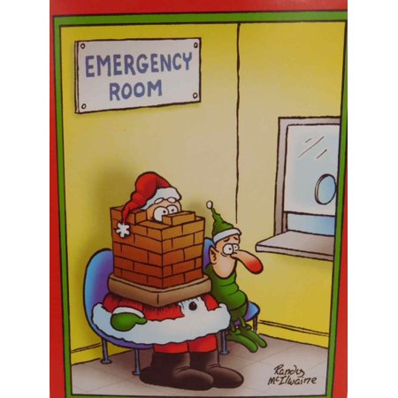 Funny Santa In The Emergency Room Stuck in the Chimney ...