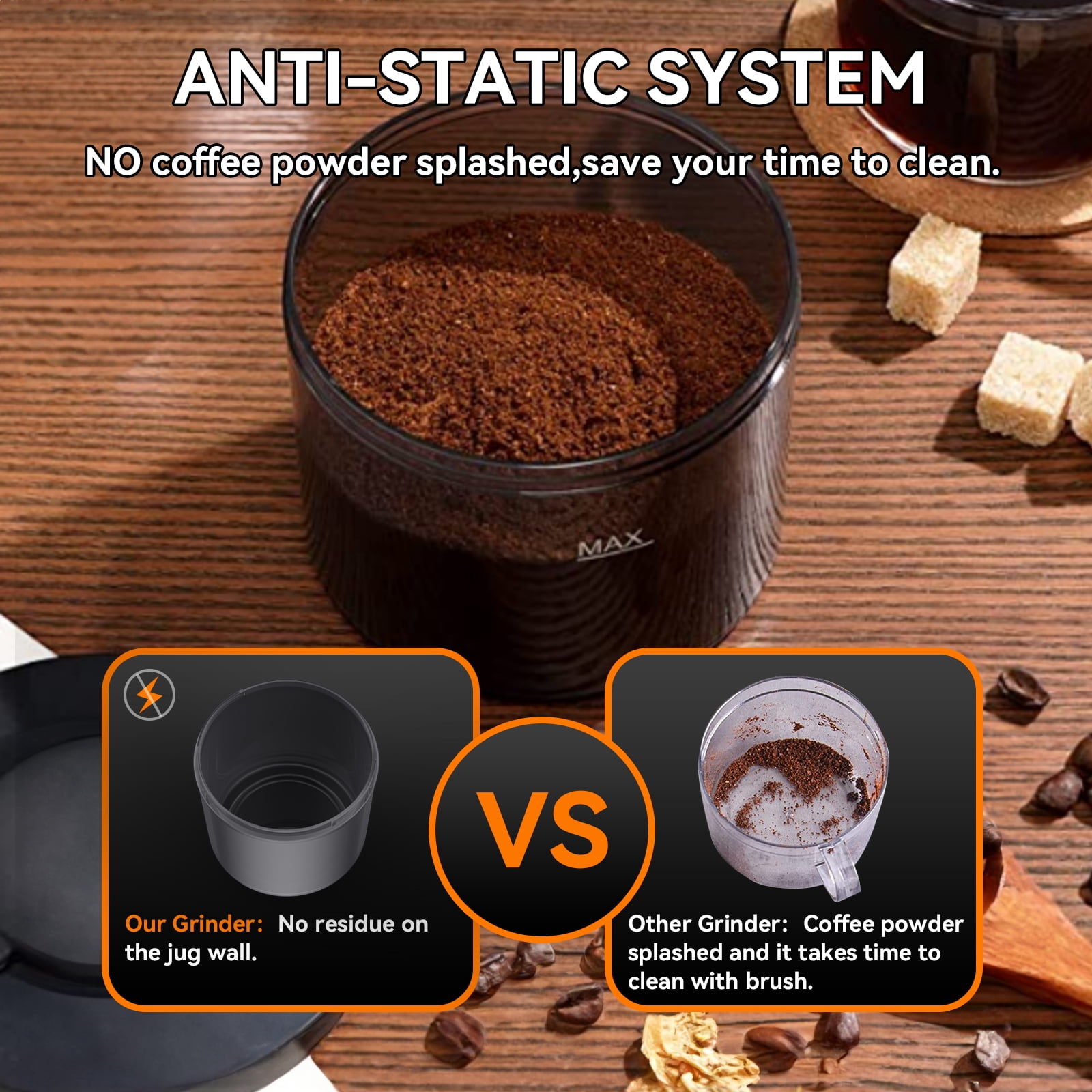 Conical Burr Coffee Bean Grinder with Precision Timer , Espresso Grinder with 31 Precise Settings for Home Use , Coffee Bean Grinder Electric with Touchscreen , Countdown Display, Black