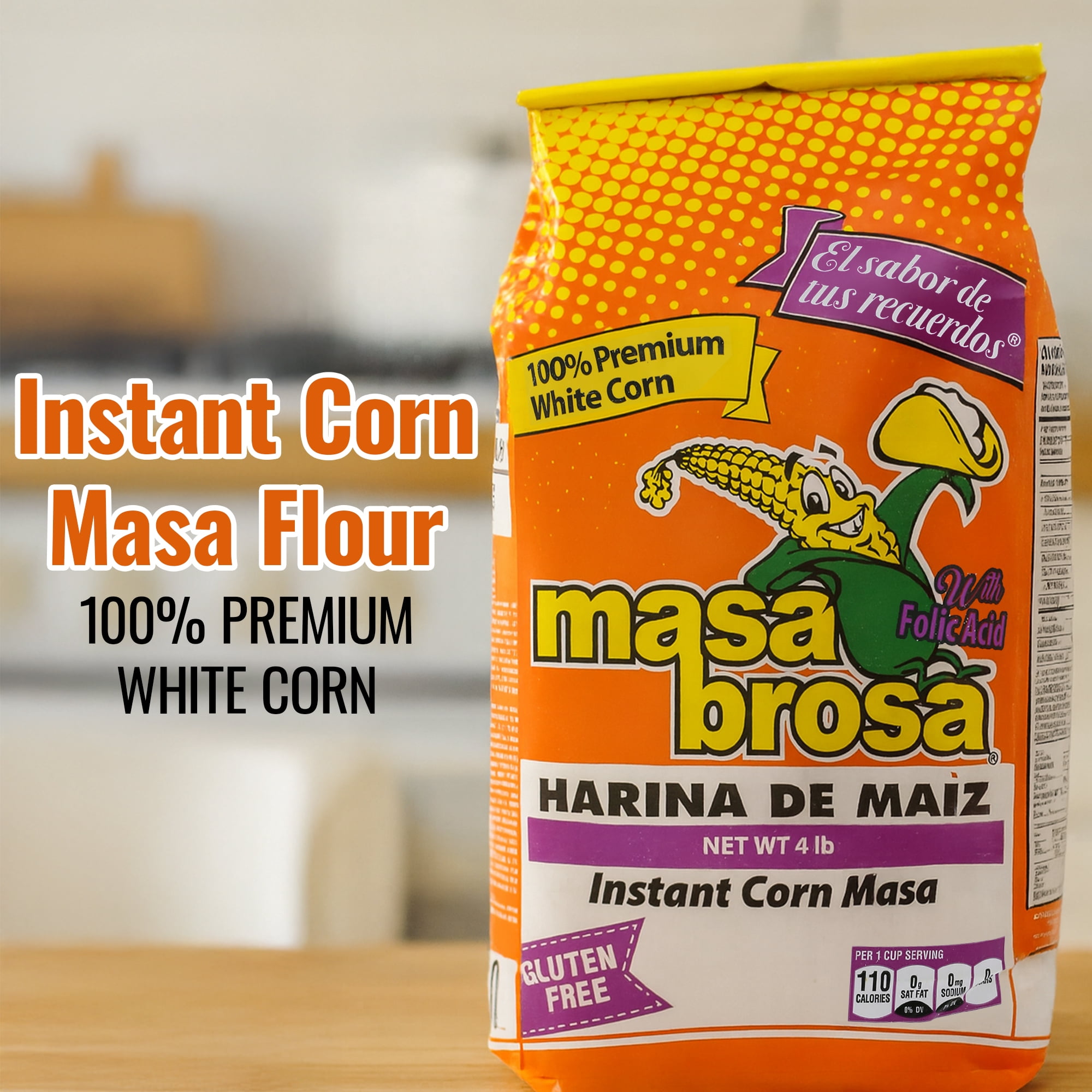 (2 pack) Masa Brosa Instant Corn Flour Mix, 4.4 lb, Gluten Free
