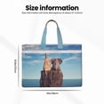 thumbnail image 3 of Kdxio Elephant And A Giraffe Sitting On A Rock Admiring The Ocean File Tote Document Bag Business Briefcase Bag Document Organizer Tote Briefcase for Letter A4 Files Business Teacher Office Bag, 3 of 8
