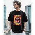 thumbnail image 3 of Men's T-Shirt Cherry Lip Fruit Short Sleeve Casual Tee Classic Crew Neck T-Shirt for Men, S, 3 of 7