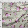 thumbnail image 2 of Soimoi Floral Vintage Print Silk Fabric Decor Sewing Fabric By The Yard 42 Inch WideDecorative Fabric For Shirts Suits Ties Green, 2 of 5