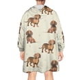 thumbnail image 2 of Dachshund Footprint Wearable Oversized Blanket,Wearable Blanket Hoodie for Adults,Cozy Hooded Blankets with Super Pockets,Super Warm Fuzzy Pullover for Women & Men, 2 of 6