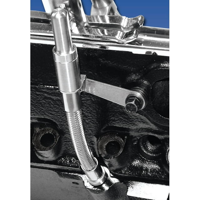 Milodon 22070 Oil Dipstick Press Fit Into The Block; 16 Inch Stainless Steel Tube; Stainless Steel Handle; 21 Inch Overall Length