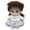 A003- Brown, variant on Plush Doll, Black Hair 7.9 Inch, 1 Pack Cotton Doll with Lace Dress, Collectible Cute Stuffed Doll for Decor Collection and Gift Giving