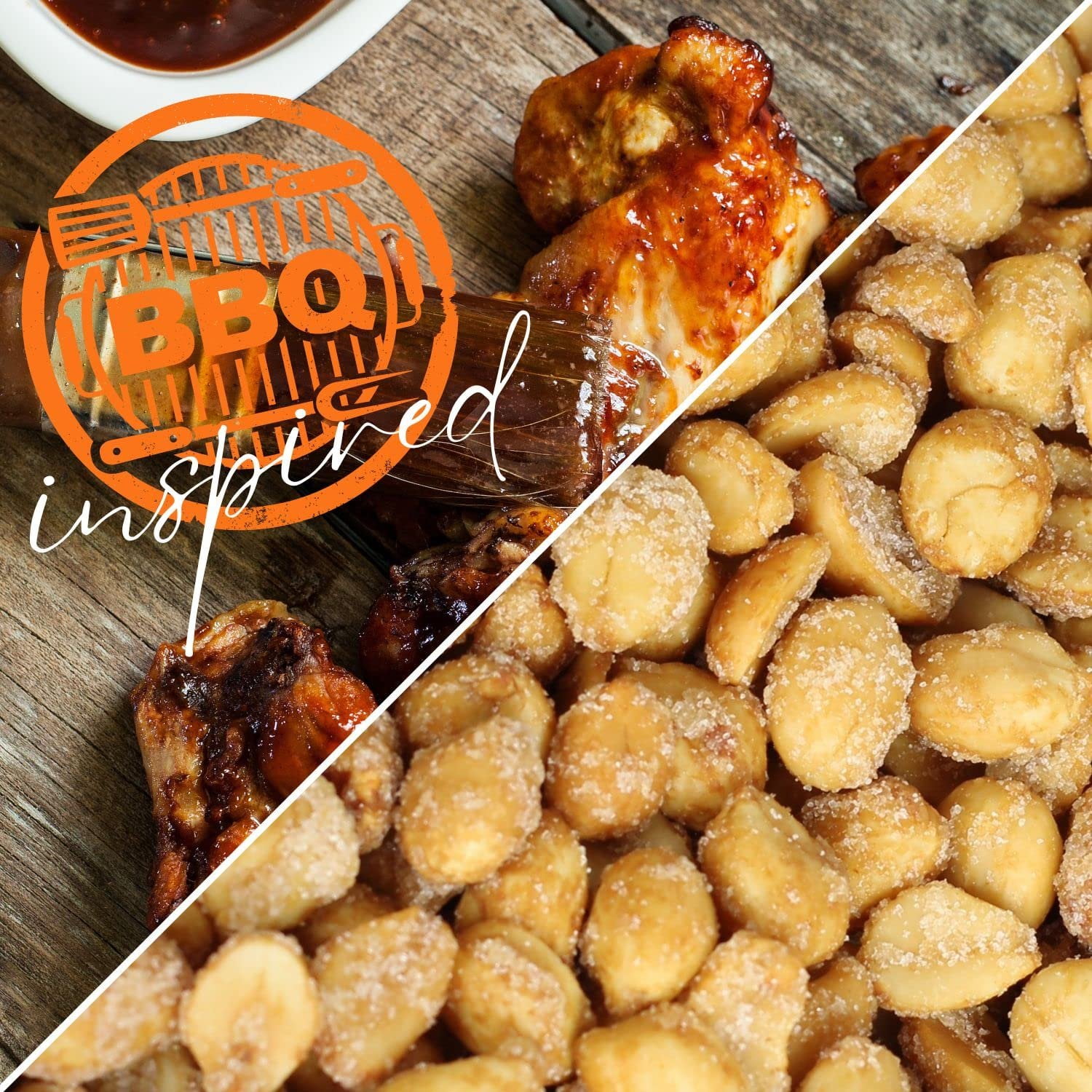 BBQ Honey Roasted Peanuts by It's Delish, 2 lbs Bulk  Gourmet Peanut Nuts in Honey Sugar Coating and Barbecue Seasoning, Sweet & Savory Nut Snack - Vegan, Kosher Parve
