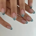 thumbnail image 2 of Fofosbeauty 24 Pcs Ongles Pressés, 2024 Faux Ongles Design, Amande Française Riche Vert Œil de Chat, 2 of 7