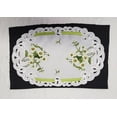 thumbnail image 4 of Doily Boutique Oval Placemat Doily with Daisy Flowers on Bleached White Fabric Size 27 x 13 inches, 4 of 4