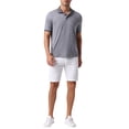 thumbnail image 2 of INSPIRE CHIC Men's Solid Color Lightweight Breathable Short Sleeved Casual Polo Shirt XL Gray, 2 of 5