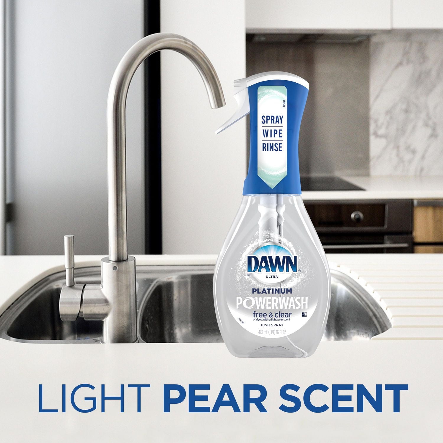 Dawn Free & Clear Powerwash Dish Spray, Dish Soap, Pear Scent, 473 mL