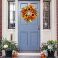 thumbnail image 7 of sruoe Halloween Decorations, Halloween Wreaths for Front Door, Artificial Wreaths, Indoor Outdoor Halloween Decor, Pumpkin Wreath Maple Leaves, Sunflowers Wreath, Halloween Wreaths for Front Door, 7 of 7