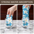 thumbnail image 4 of 2 Pcs Funny Kitchen Towels,Blue Daisy Flower Pattern Microfiber Dish Towels,Kitchen Tea Towels,Kitchen Towel Set (18" X 26"), 4 of 7