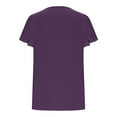 thumbnail image 4 of Timegard Tops for Women Lace Scoop Neck Ruffle Short Sleeve Comfy Ruched Summer Dressy Casual Loose Tops, 4 of 6