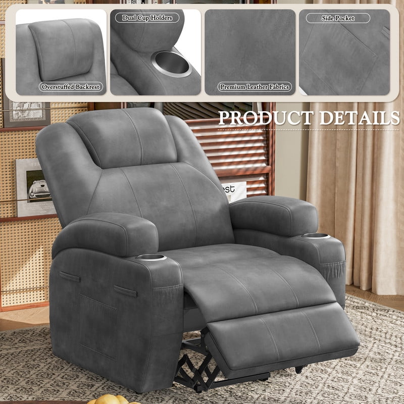 Homall Lift Recliner Comfy Chair Power Massage Electric Recliner Chairs for Adults,Gray