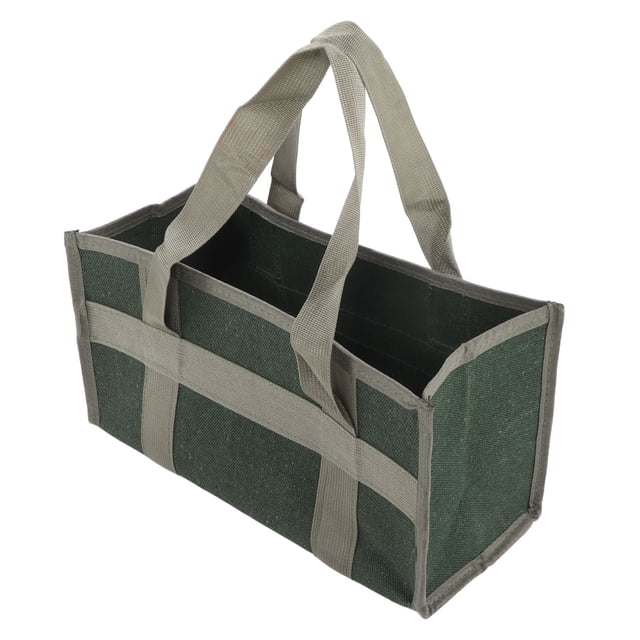 Sac à Outils à Large Ouverture en Toile Verte Grande Capacité Résistant à l'Usure et Imperméable pour Électricien 35 X 17 X 17cm / 13.8 X 6.7 X 6.7 Po