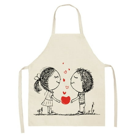 

Aprons WMYBD 1pc Parent Adult The Family Kitchen Valentine s Day Print Linen Family Aprons