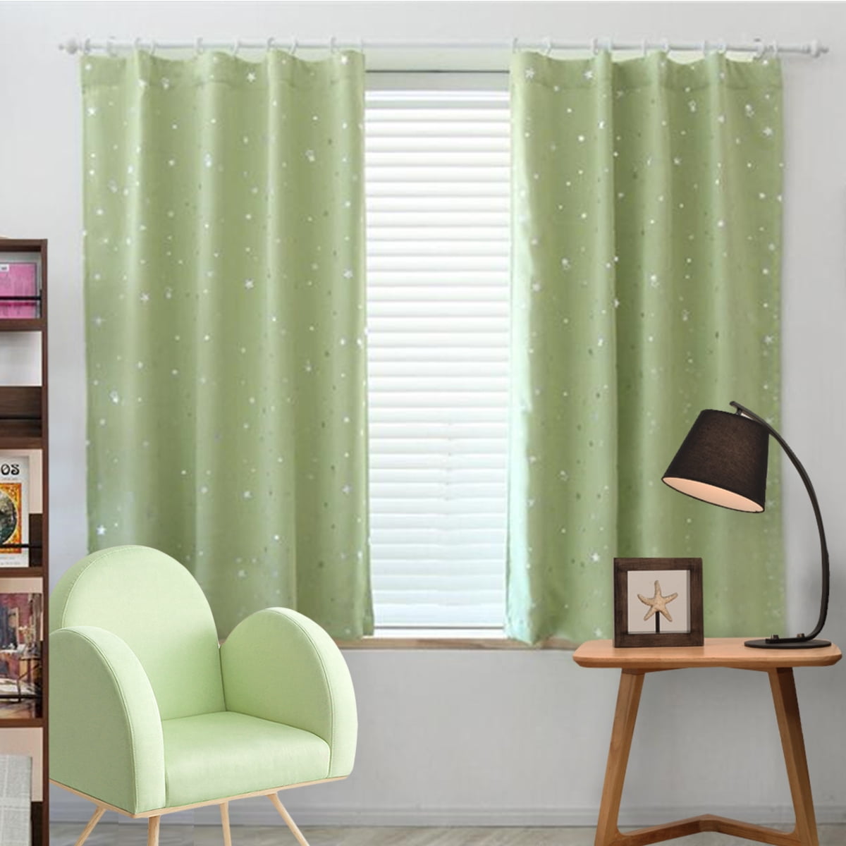 Kids Boy Girls Star Window Blackout Curtains Room Thermal Insulated Drapes1 Pcs 