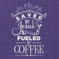 thumbnail image 5 of Wild Bobby Saved By Jesus Fueled By Coffee Inspirational/Christian Women Slim Fit Junior Tee, Purple Rush, X-Large, 5 of 5