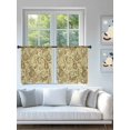 thumbnail image 4 of Sheer Curtains 54 Inch Length 2 Panels Set for Kitchen, Beige Brown Green Semi Sheer Curtains for Windows, Retro Botanical Abstract Art Voile Window Treatments Rod Pocket Curtain, 4 of 7