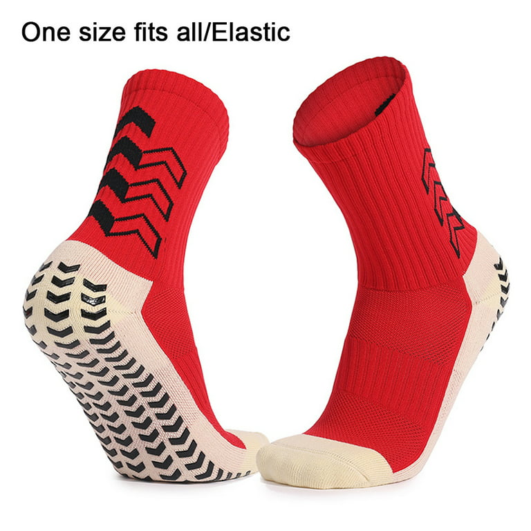 Men's Soccer Socks Anti Slip Non Slip Grip Pads for Football Basketball  Sports Grip Socks,red，G188534 