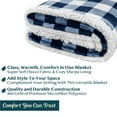thumbnail image 2 of PAVILIA Buffalo Plaid Sherpa Blanket Throw | Fuzzy White Navy Blue Checkered Flannel Fleece Blanket for Couch Bed | Fluffy Warm Soft Plush Microfiber Blanket | 50x60, 2 of 7
